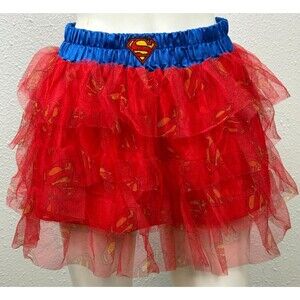 Supergirl Tutu Skirt Mini Halloween Costume Cosplay DC Comics Superman Tulle O/S